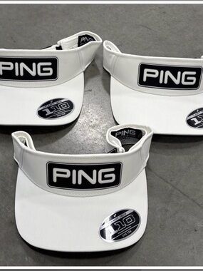 3x Ping White and Black Golf Visor with Branded Tag